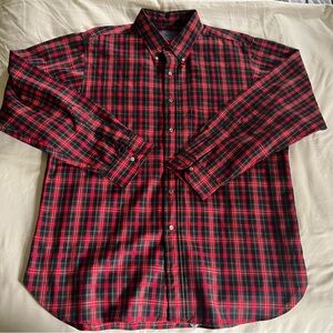 Pendleton Wool Red and Navy Christie Tartan Plaid Men's Shirt Size XL